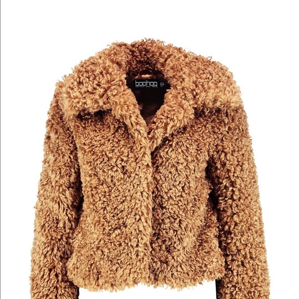 Premium Teddy Faux Fur Crop Coat